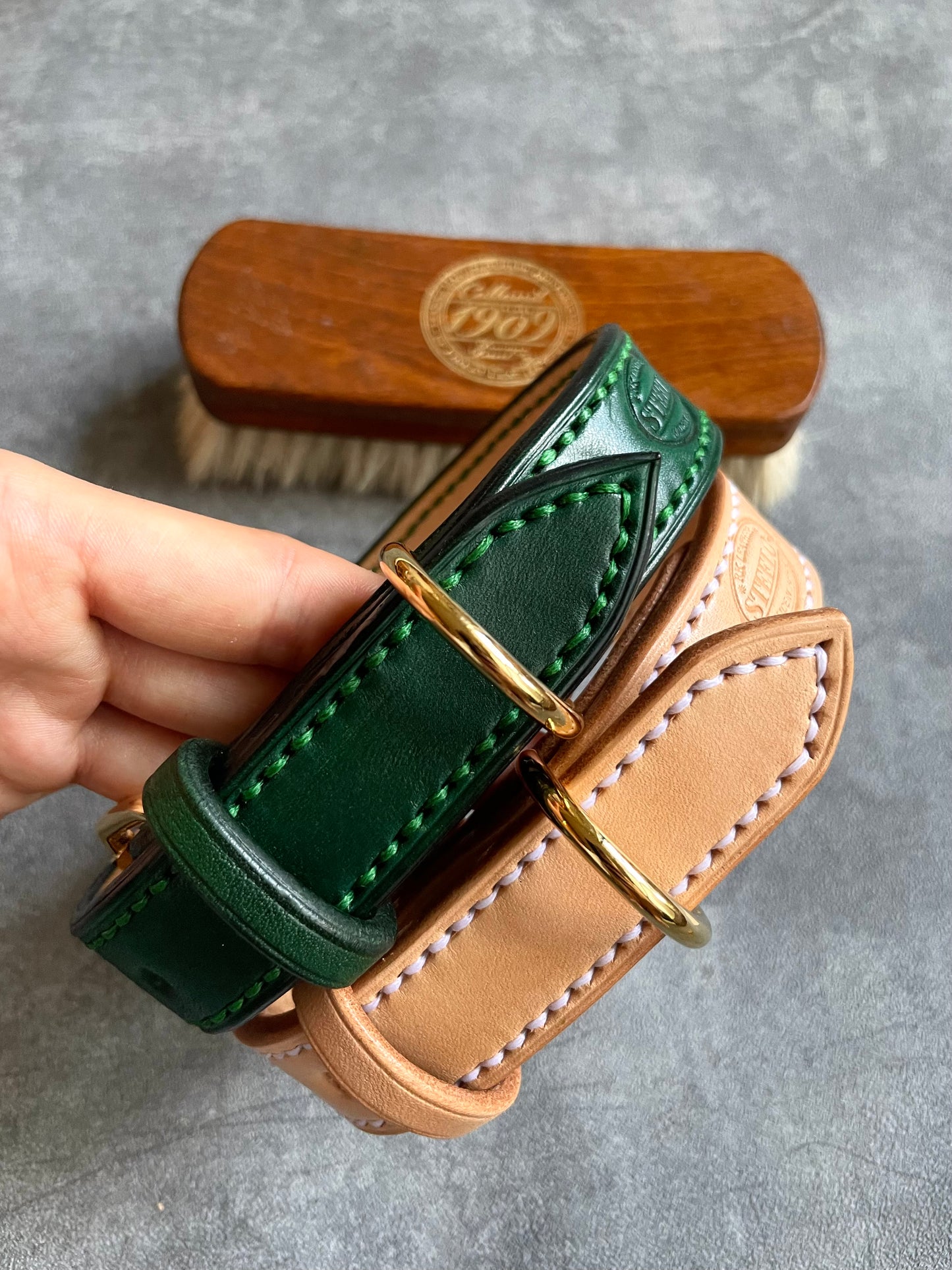 HAND STITCH LEATHER COLLAR/全22色