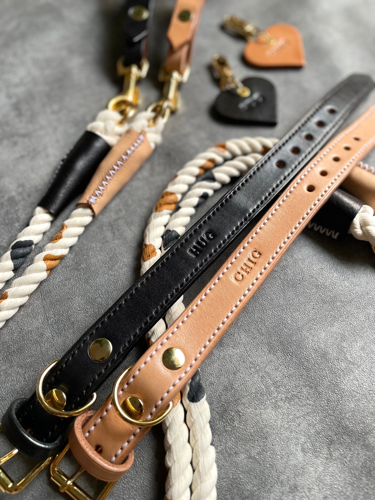 HAND STITCH LEATHER COLLAR/全22色