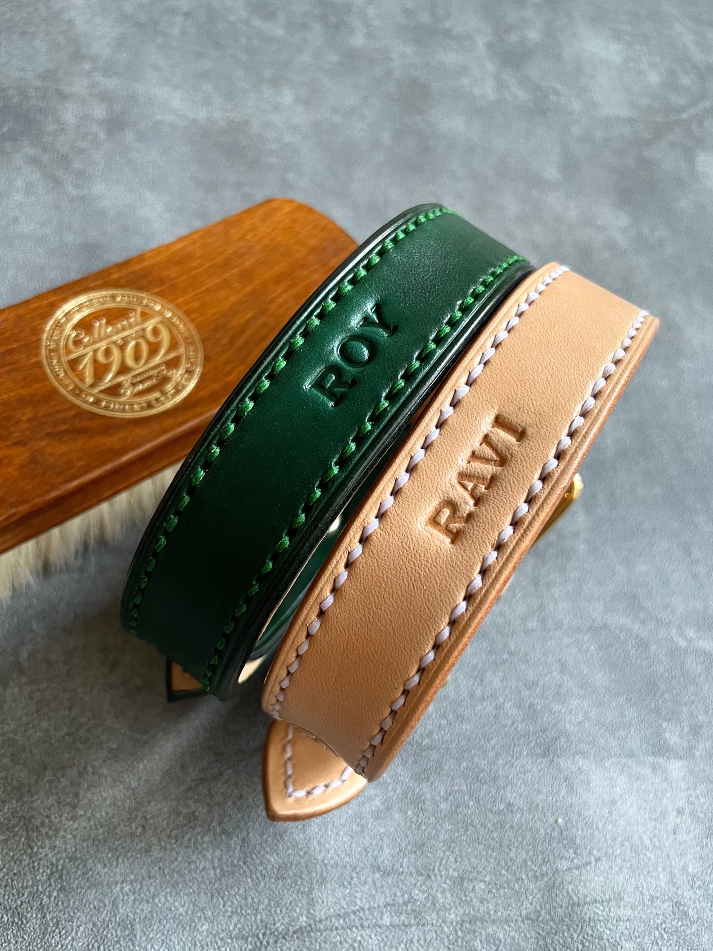 HAND STITCH LEATHER COLLAR/全22色