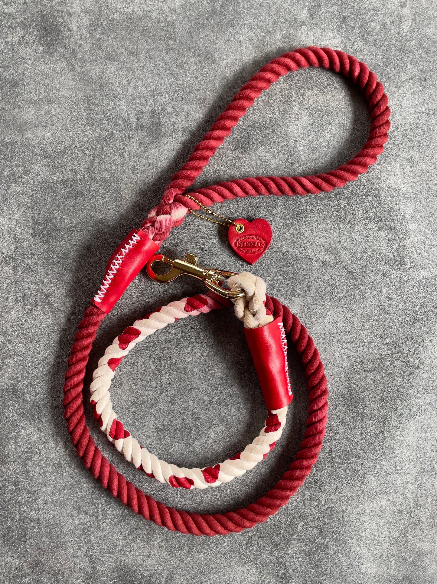 GRADATION COW PATTERN ROPE LEAD/太さ12mm/大型犬-超大型まで可