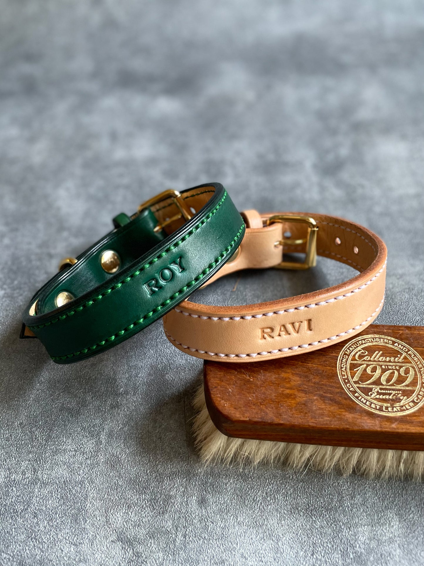 HAND STITCH LEATHER COLLAR/全22色