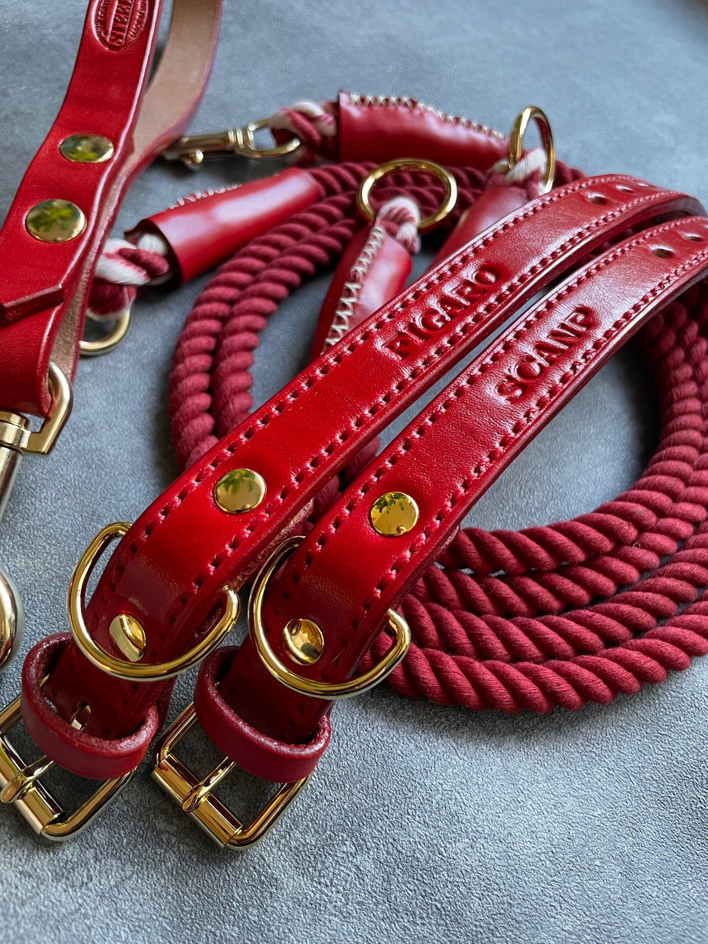 HAND STITCH LEATHER COLLAR/全22色
