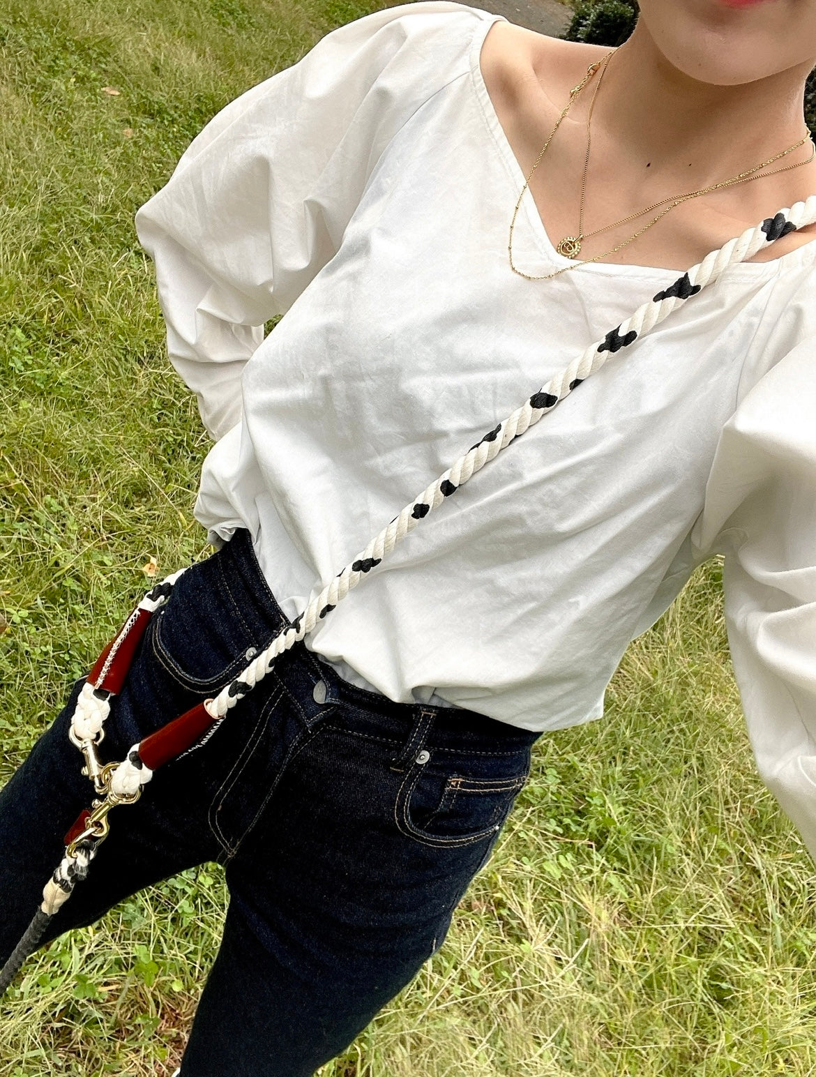 Cow pattern ROPE SHOULDER STRAP