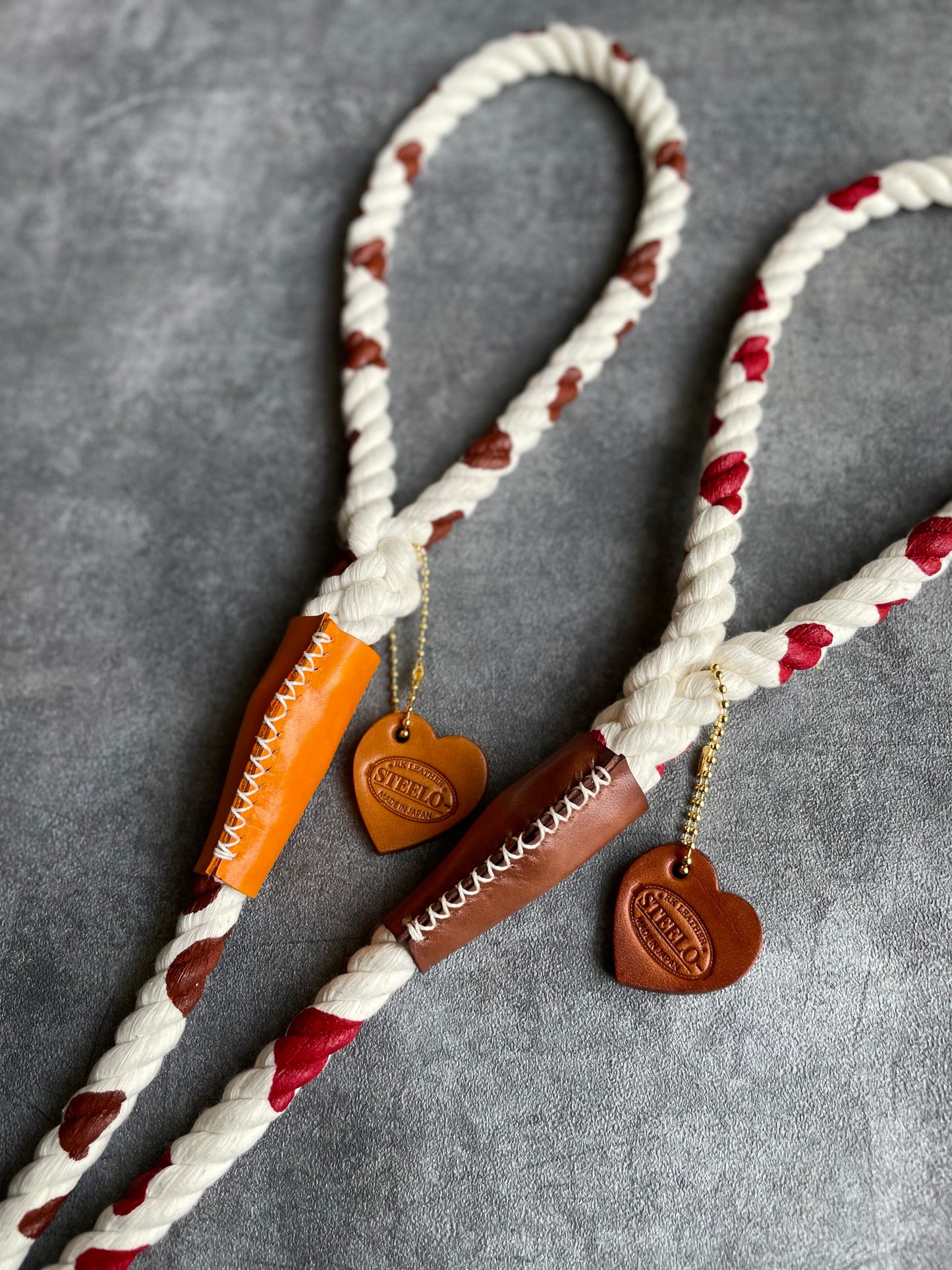 牛柄 CASUAL ROPE LEAD/ RED /太さ12mm/20kg迄