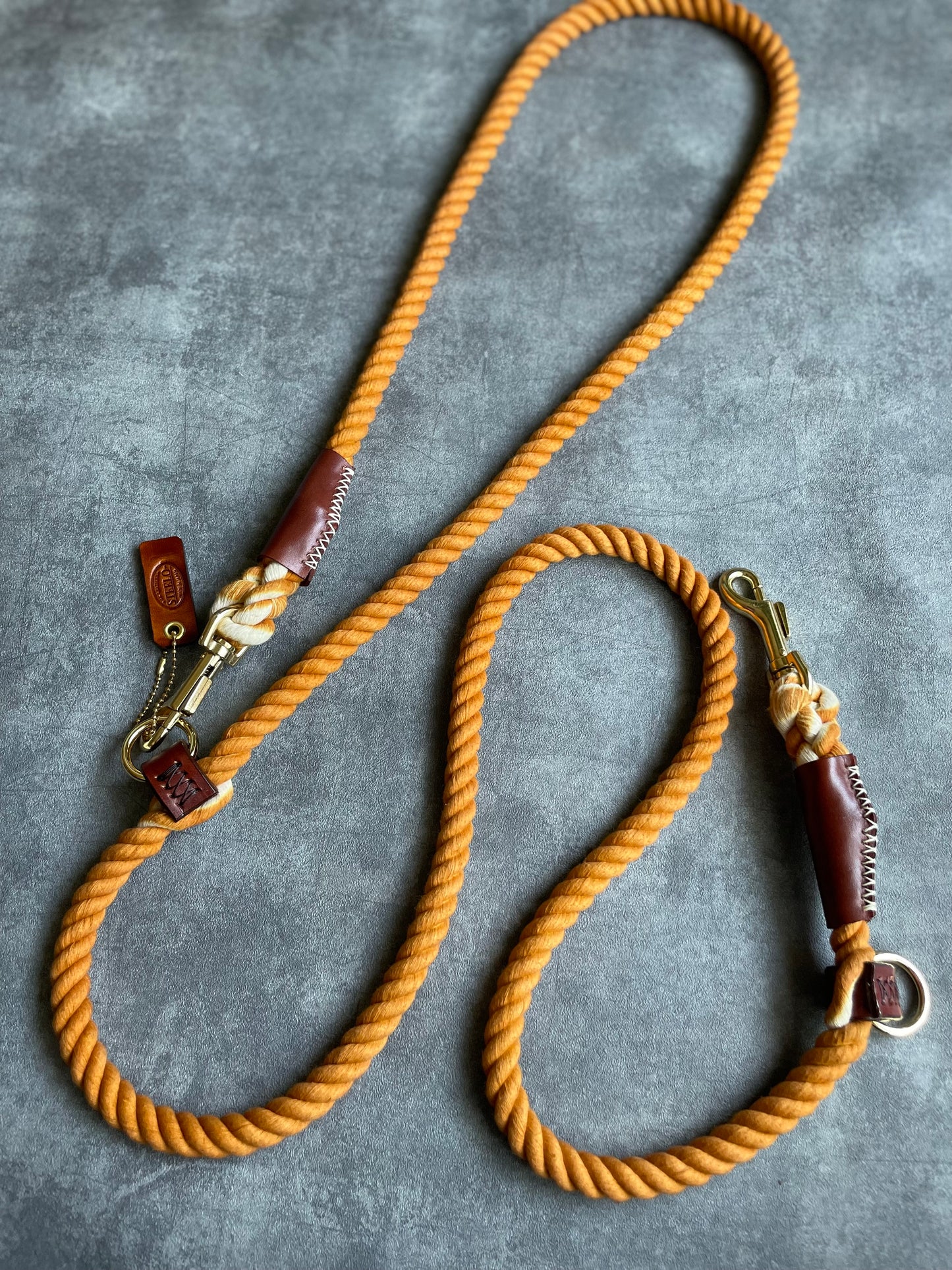 2WAY ROPE LEAD/OCHER BROWN/太さ12mm/15kg-20kg迄