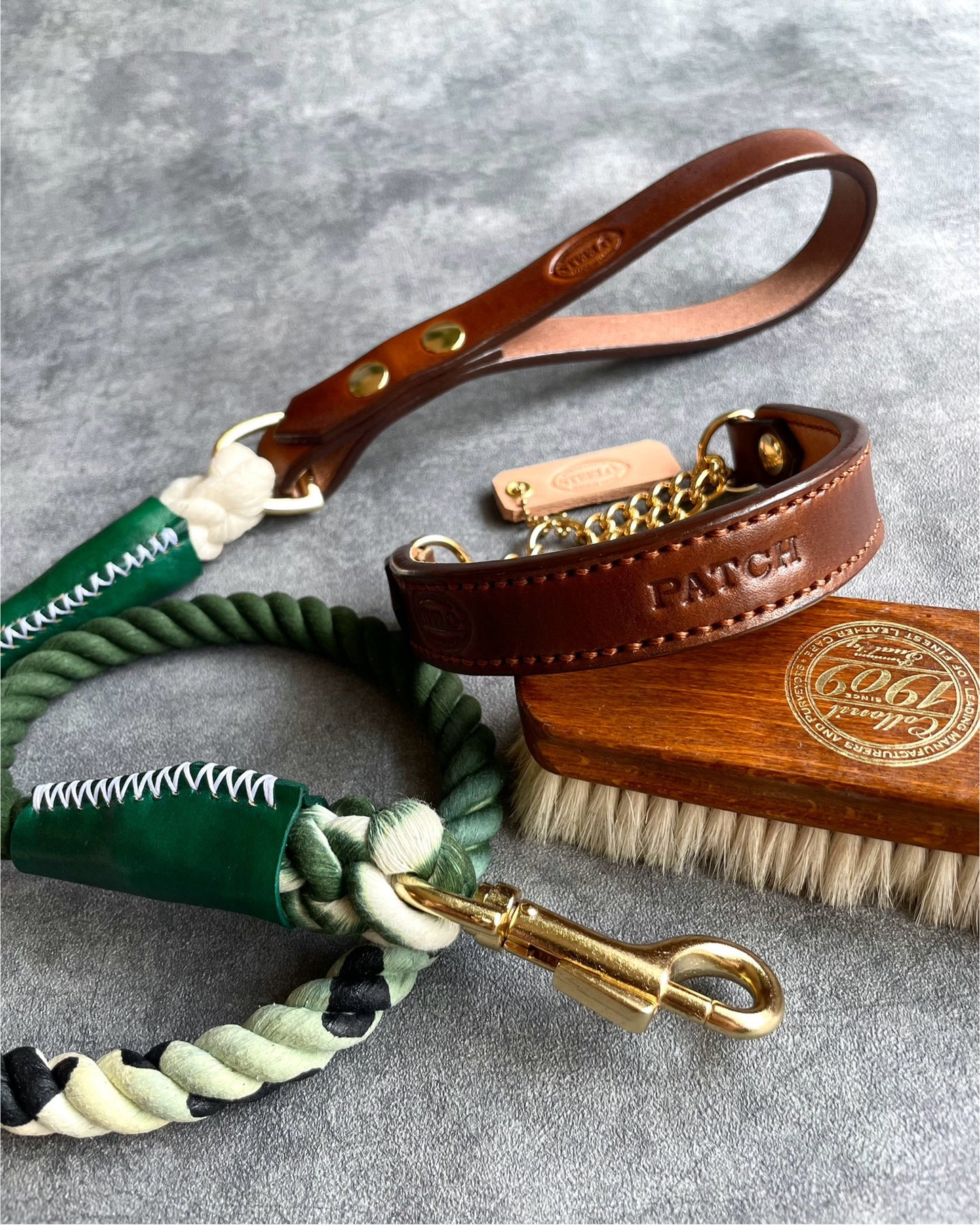 HAND STITCH LEATHER COLLAR/全22色