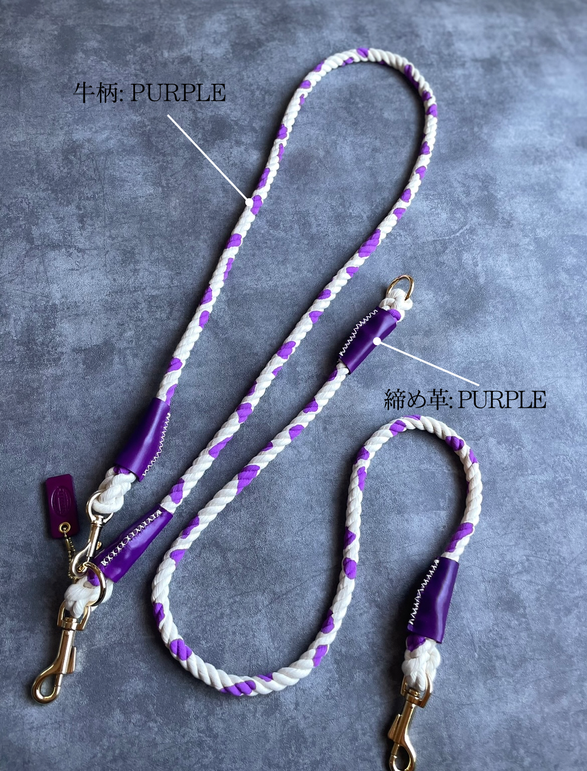 CUSTOM cow pattern ROPE LEAD single item