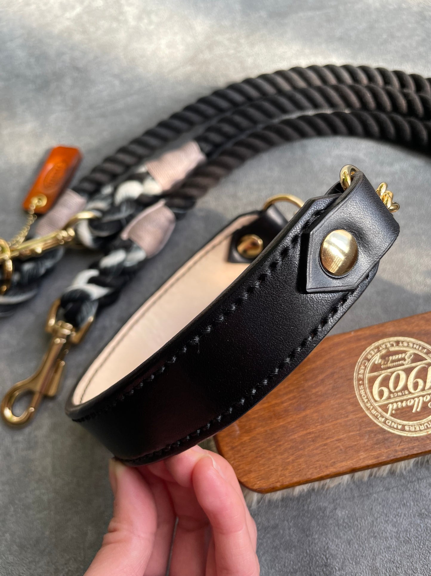 HAND STITCH LEATHER COLLAR/全22色