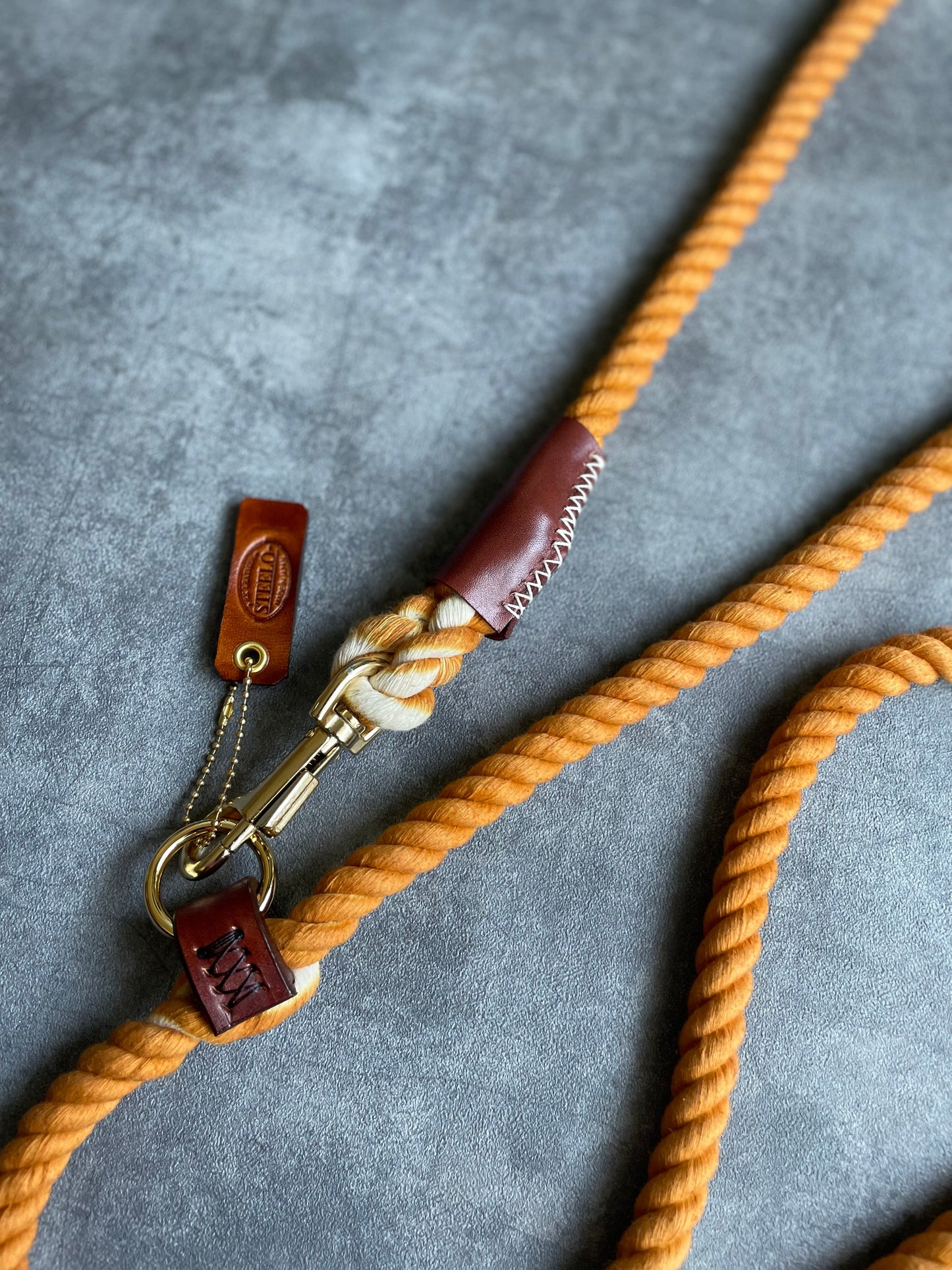 2WAY ROPE LEAD/OCHER BROWN/太さ12mm/15kg-20kg迄