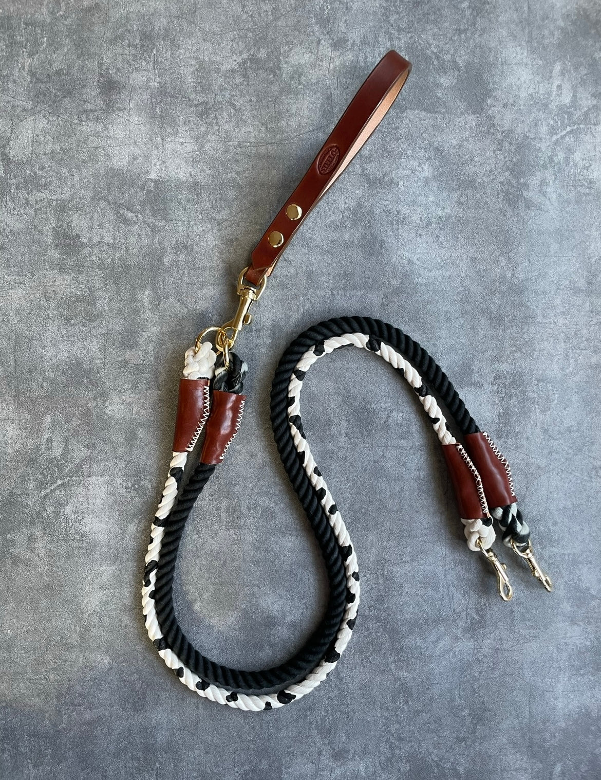 CUSTOM cow pattern ROPE LEAD single item 