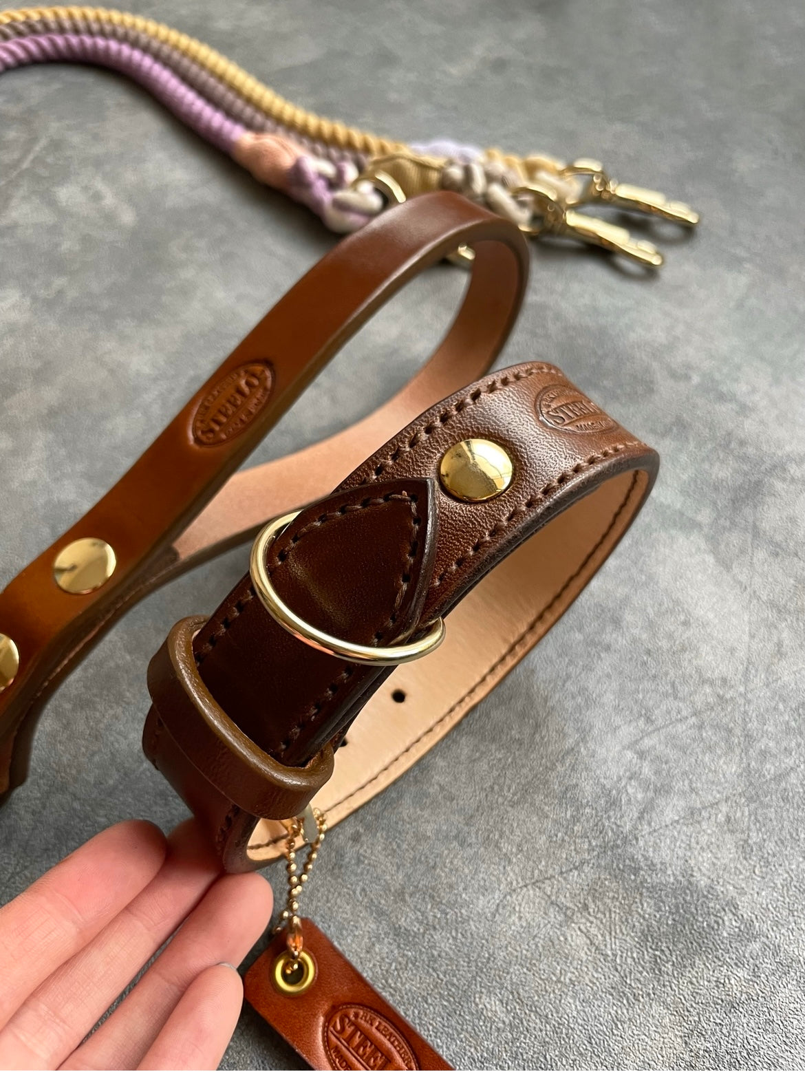 HAND STITCH LEATHER COLLAR/全22色