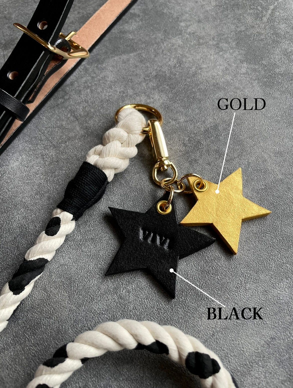 LEATHER STAR CHARM