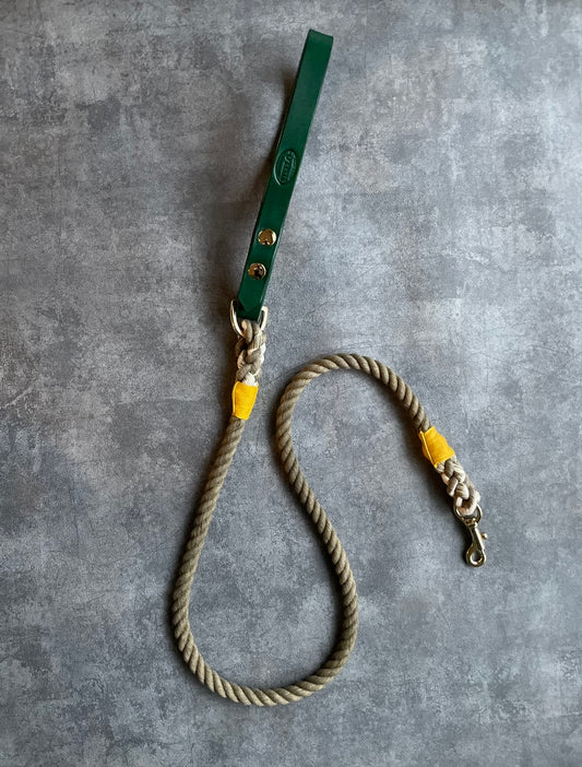 LEATHER ROPE LEAD / ORIGINAL KHAKI