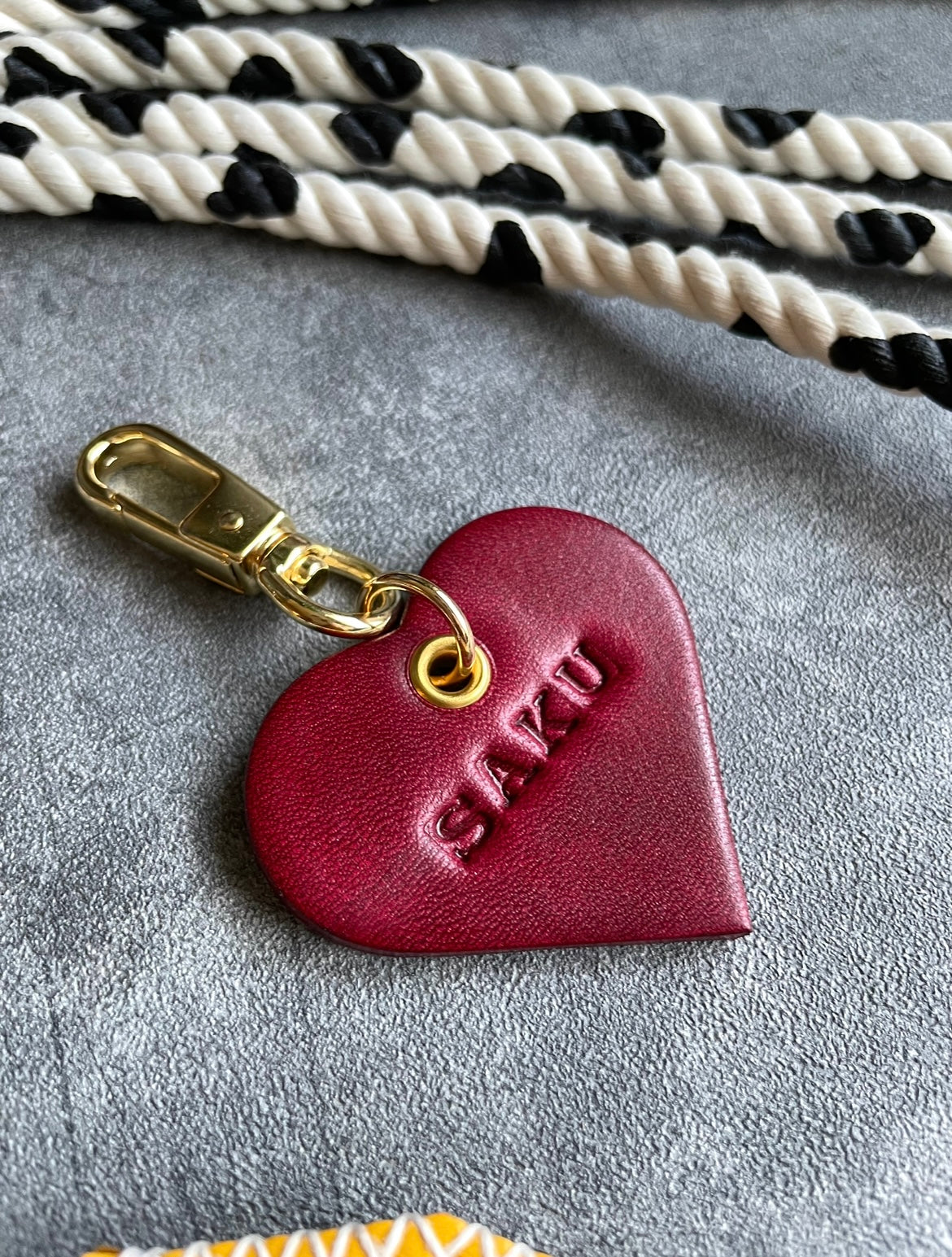 LEATHER HEART CHARM