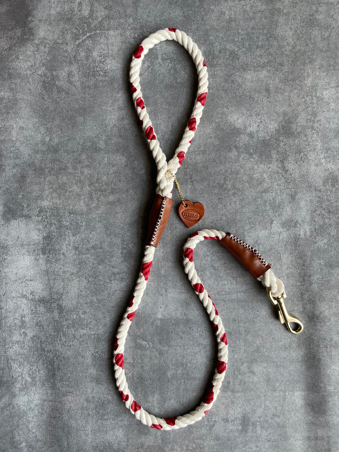 牛柄 CASUAL ROPE LEAD/ RED /太さ12mm/20kg迄