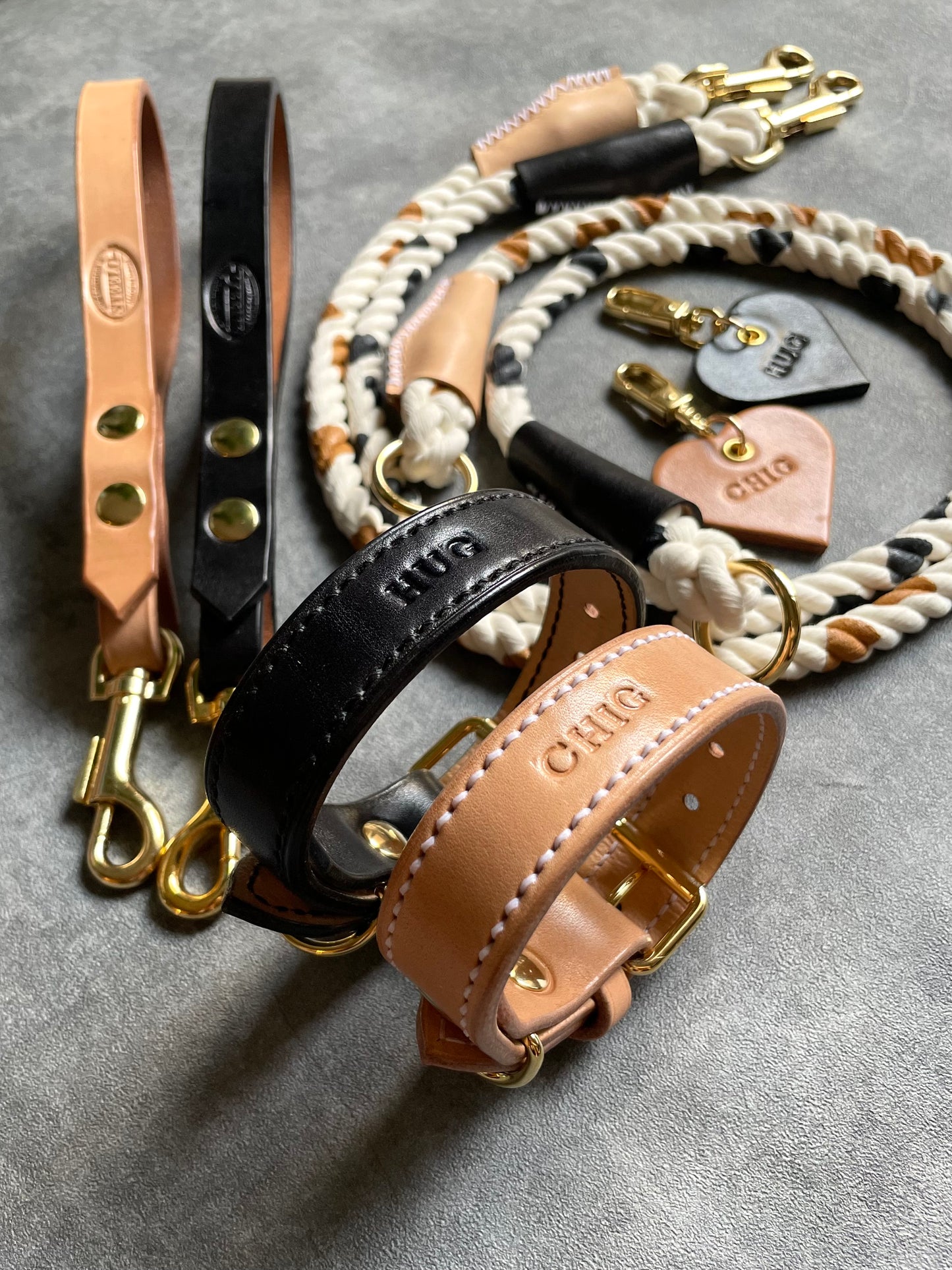 HAND STITCH LEATHER COLLAR/全22色