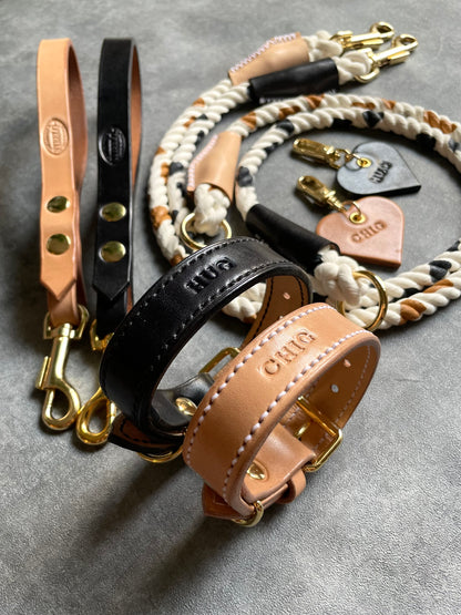 HAND STITCH LEATHER COLLAR/全22色