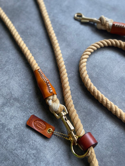 2WAY ROPE LEAD/MILK TEA/太さ12mm/20kg迄