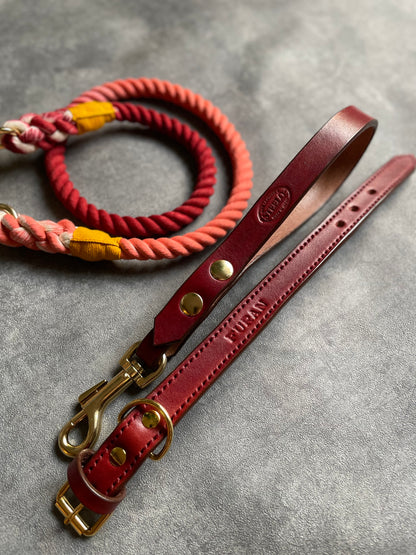 HAND STITCH LEATHER COLLAR/全22色