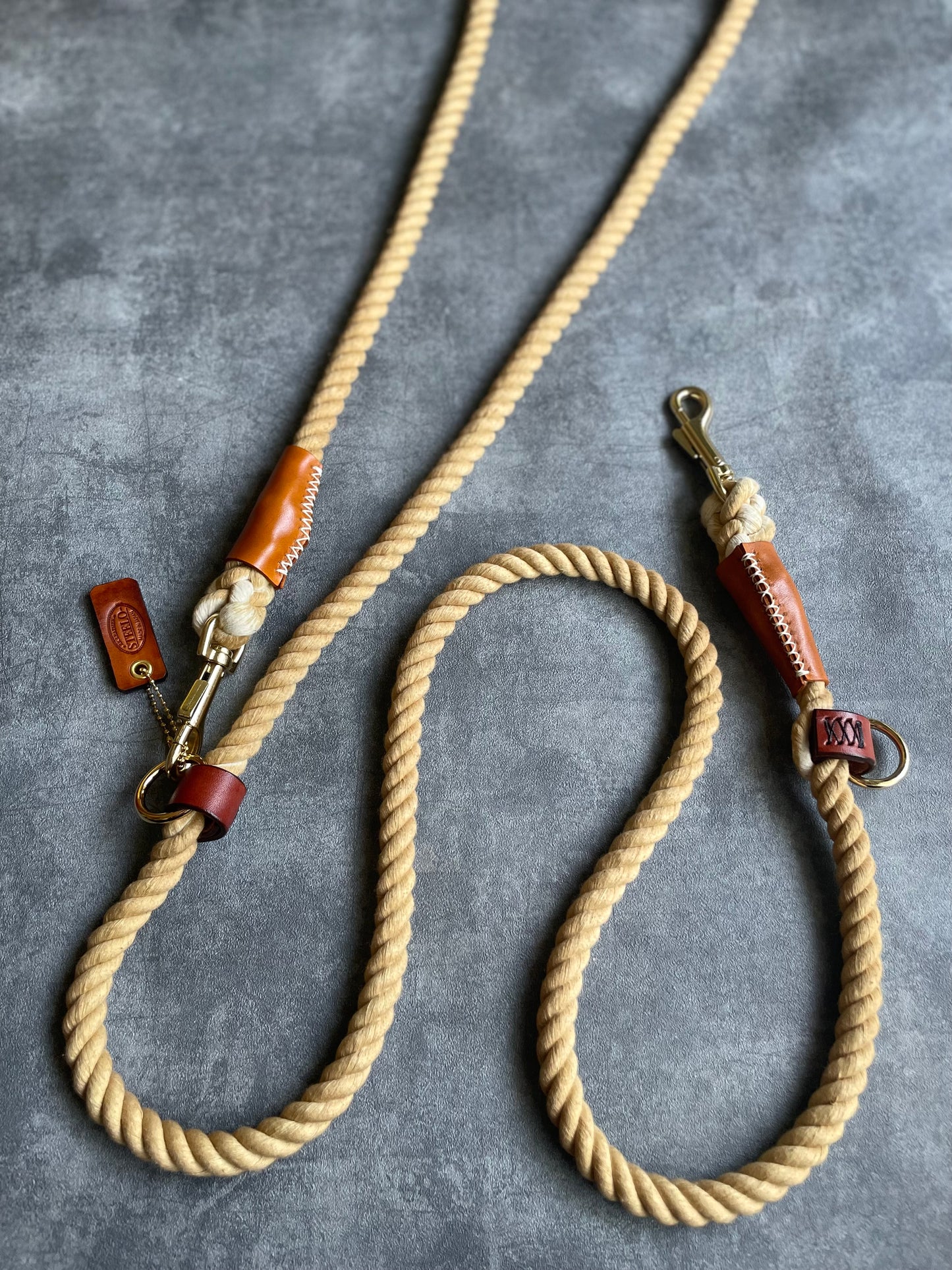 2WAY ROPE LEAD/MILK TEA/太さ12mm/20kg迄