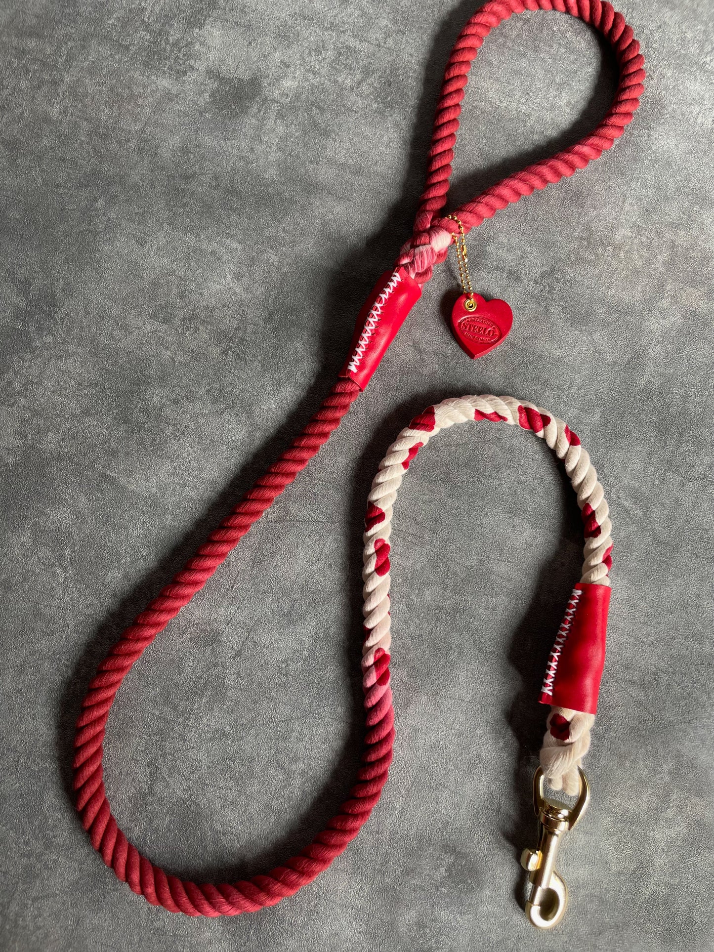 GRADATION COW PATTERN ROPE LEAD/太さ12mm/大型犬-超大型まで可