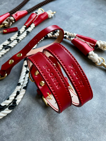 HAND STITCH LEATHER COLLAR/全22色