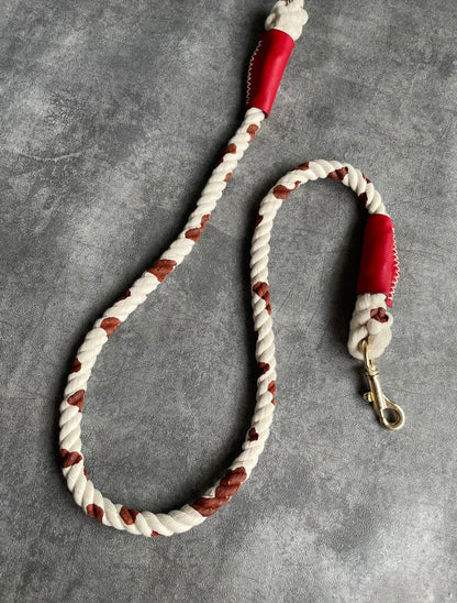 牛柄 ROPE LEAD単品/ブラウン/太さ12mm/15kg迄