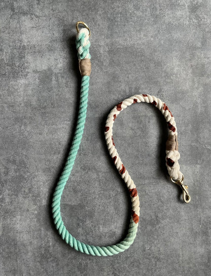 GRADATION 牛柄 ROPE LEAD単品/エメラルドグリーン/太さ12mm/15kg迄