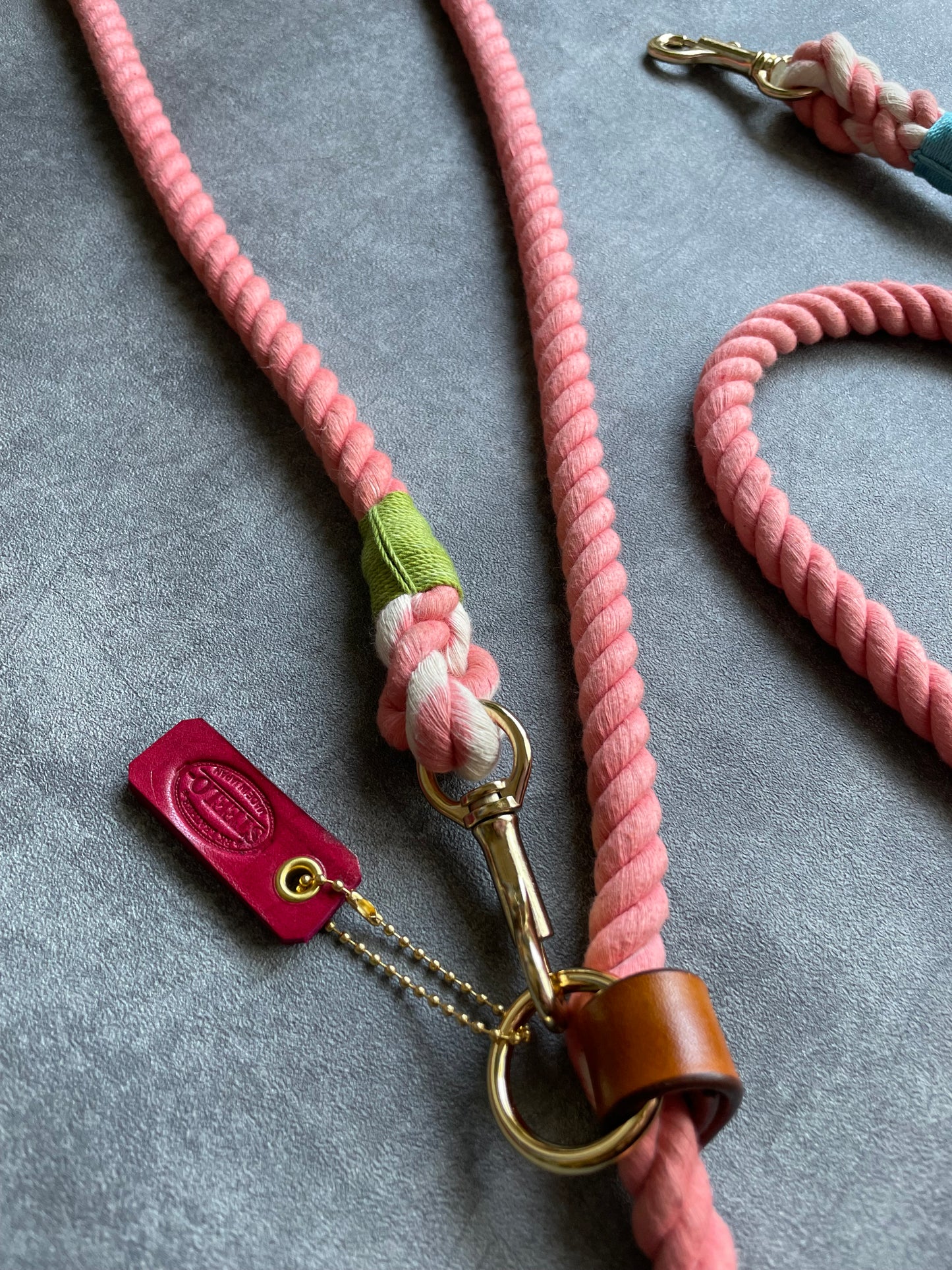 2WAY ROPE LEAD/CORAL PINK/太さ12mm/15kg迄