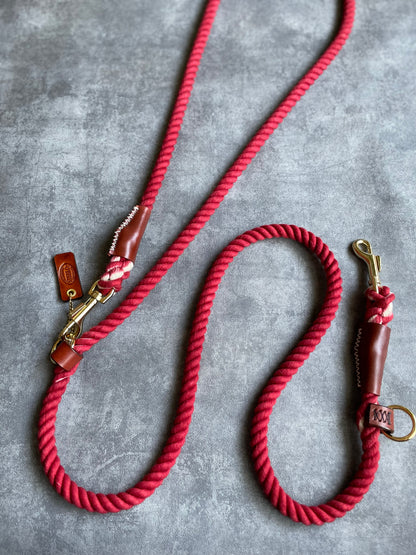 2WAY ROPE LEAD/DARK RED/太さ12mm/20kg-70kg迄