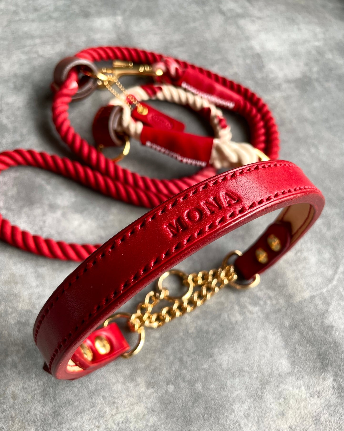 HAND STITCH LEATHER COLLAR/全22色