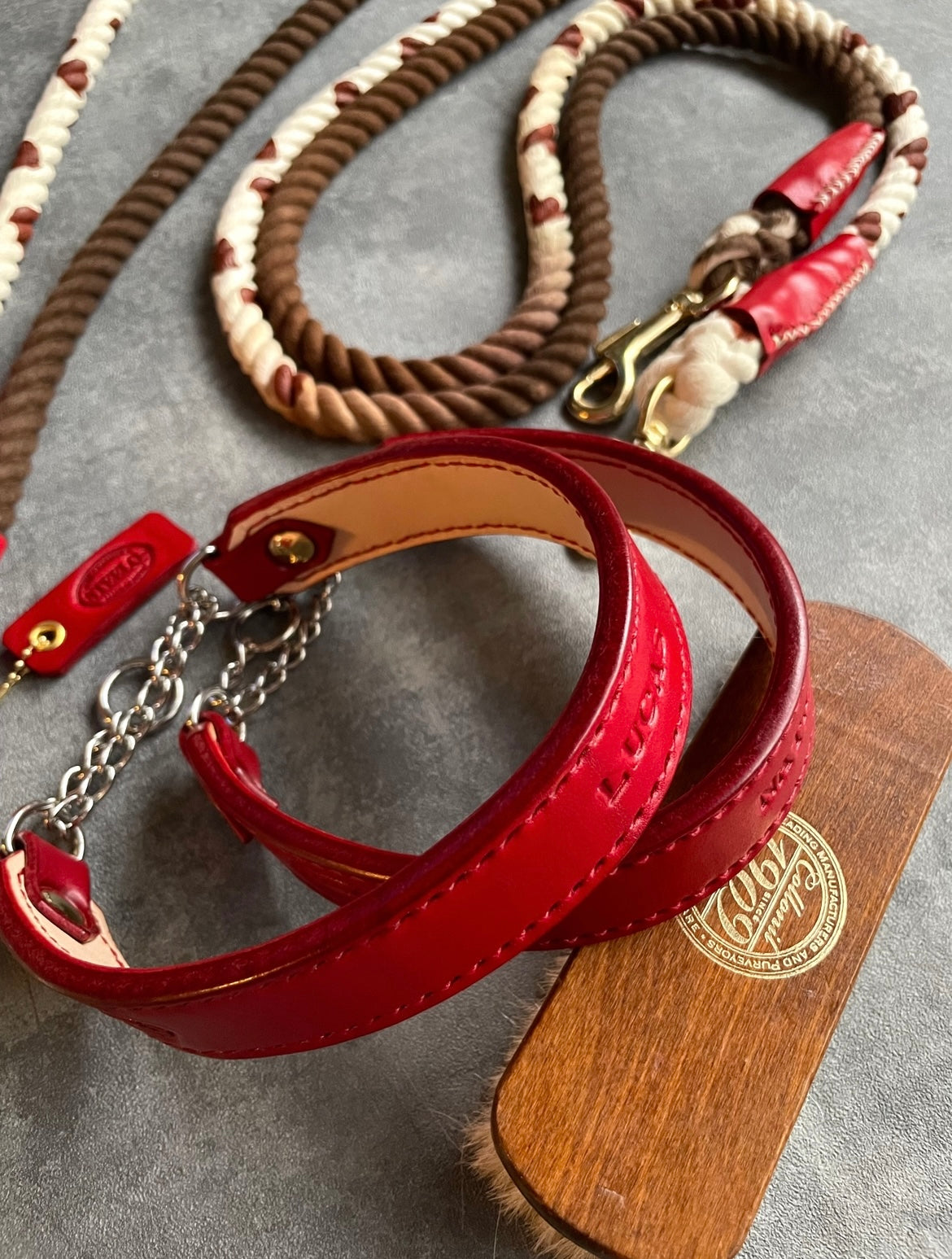 HAND STITCH LEATHER COLLAR/全22色