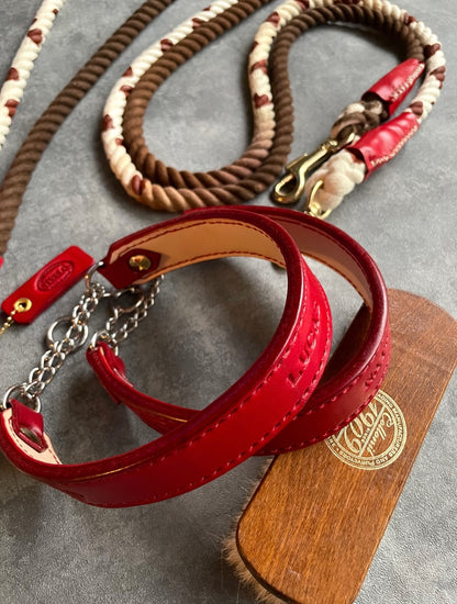 HAND STITCH LEATHER COLLAR/全22色