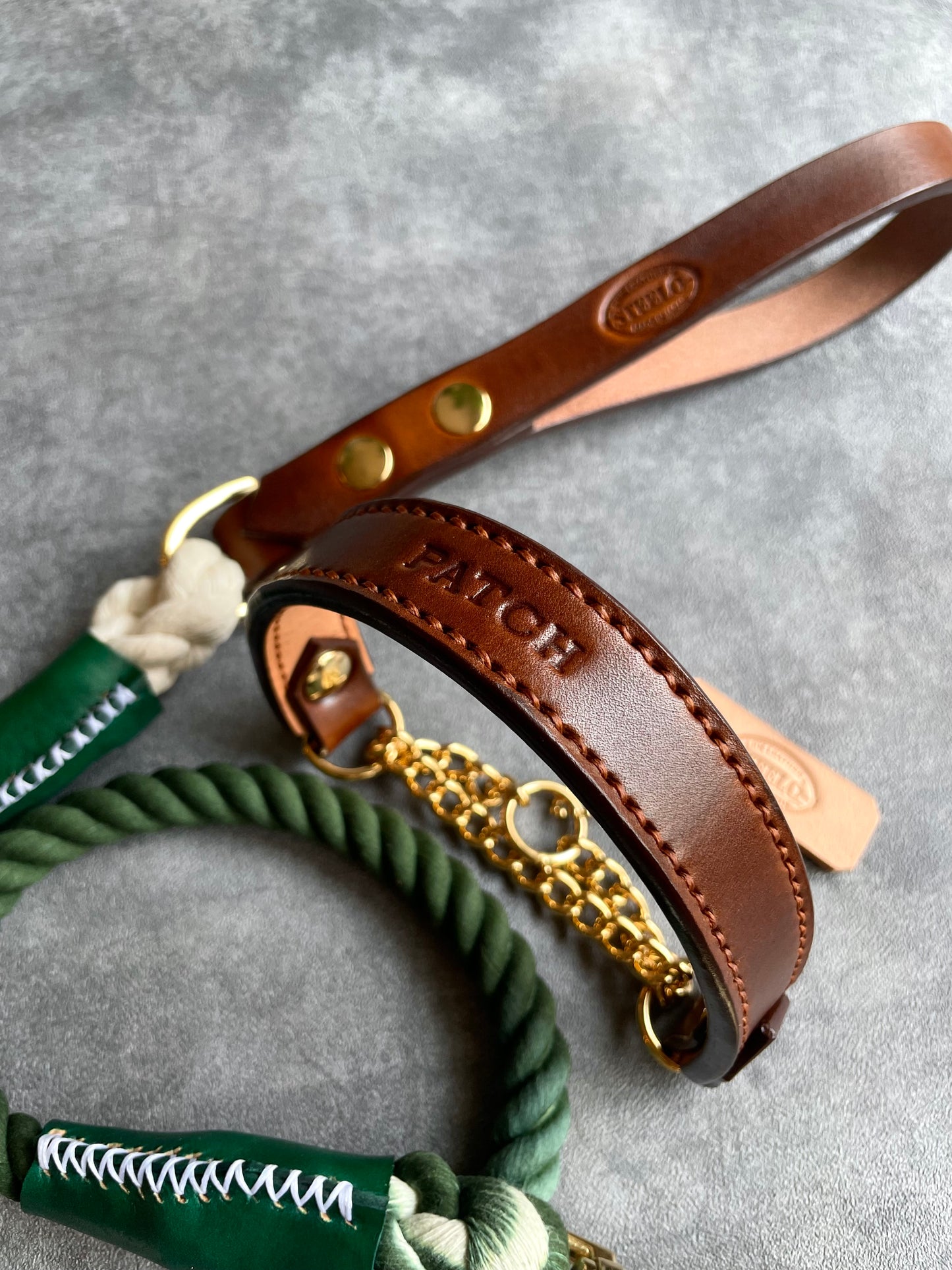 HAND STITCH LEATHER COLLAR/全22色