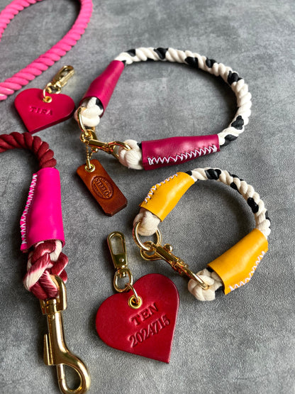 LEATHER HEART CHARM
