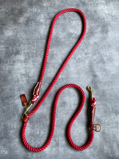 2WAY ROPE LEAD/DARK RED/太さ12mm/20kg-70kg迄