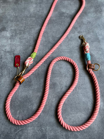 2WAY ROPE LEAD/CORAL PINK/太さ12mm/15kg迄