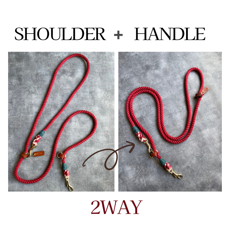 2WAY ROPE LEAD/DARK RED/太さ12mm/20kg-70kg迄