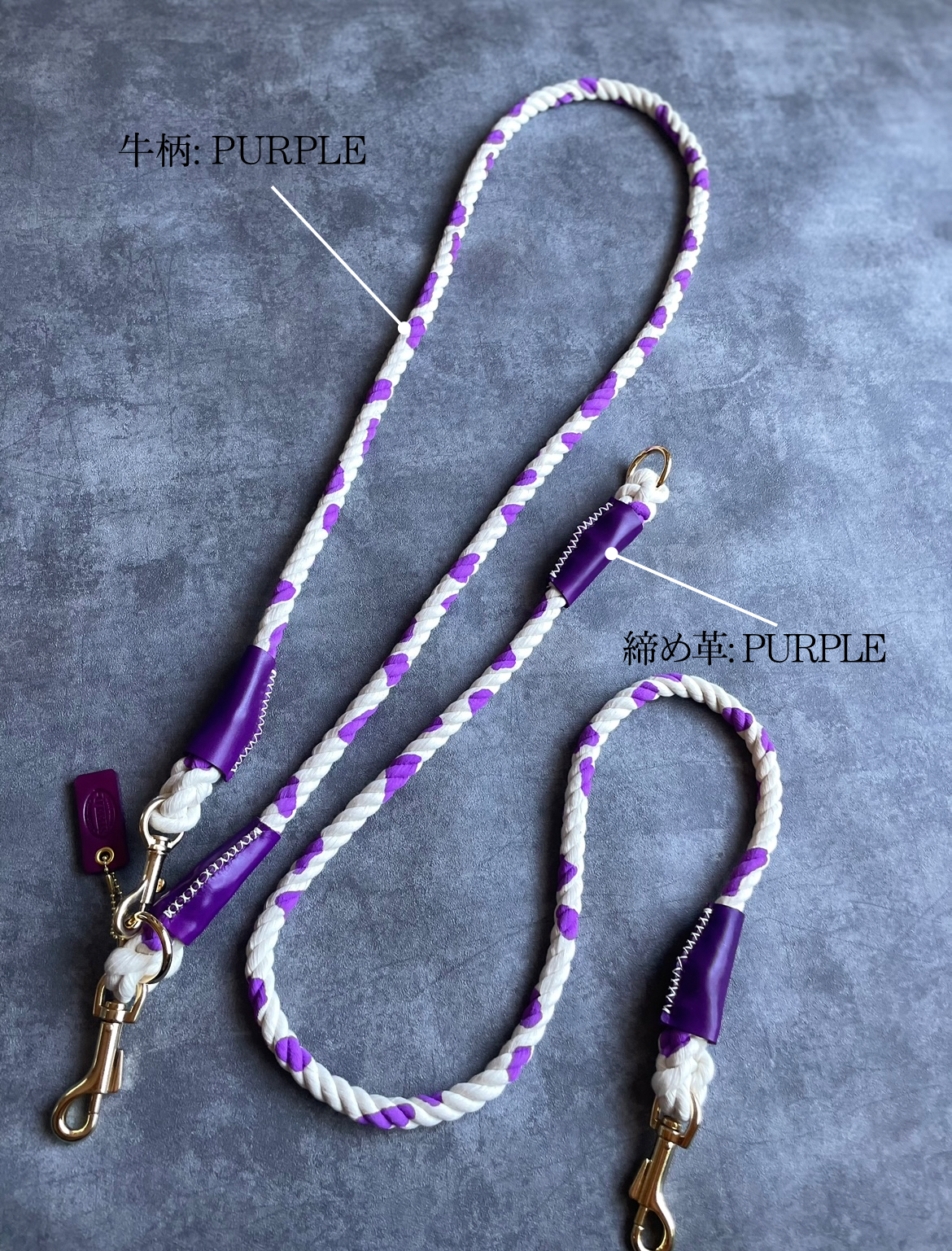 CUSTOM cow pattern ROPE LEAD single item 