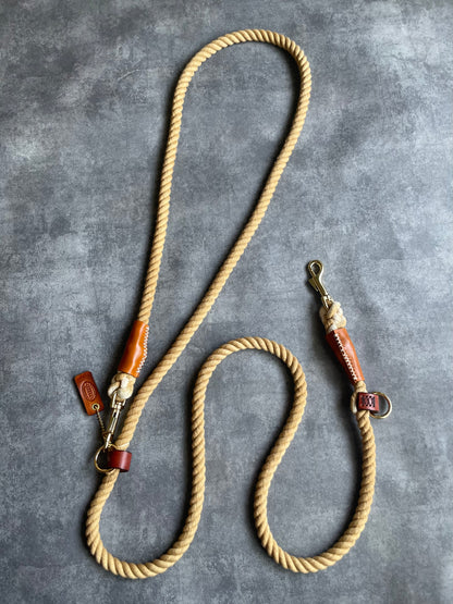 2WAY ROPE LEAD/MILK TEA/太さ12mm/20kg迄