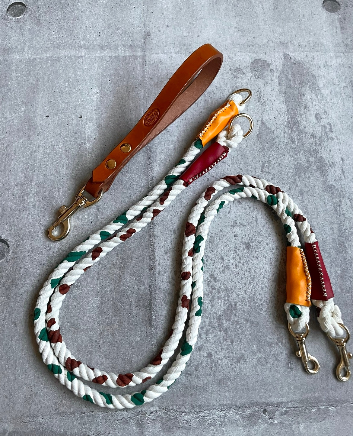 CUSTOM cow pattern ROPE LEAD single item 