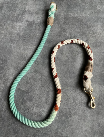 GRADATION 牛柄 ROPE LEAD単品/エメラルドグリーン/太さ12mm/15kg迄