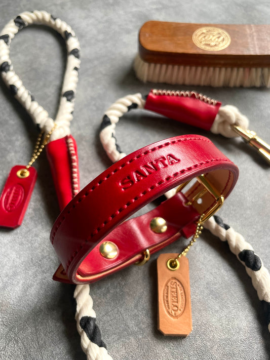 HAND STITCH LEATHER COLLAR/全22色