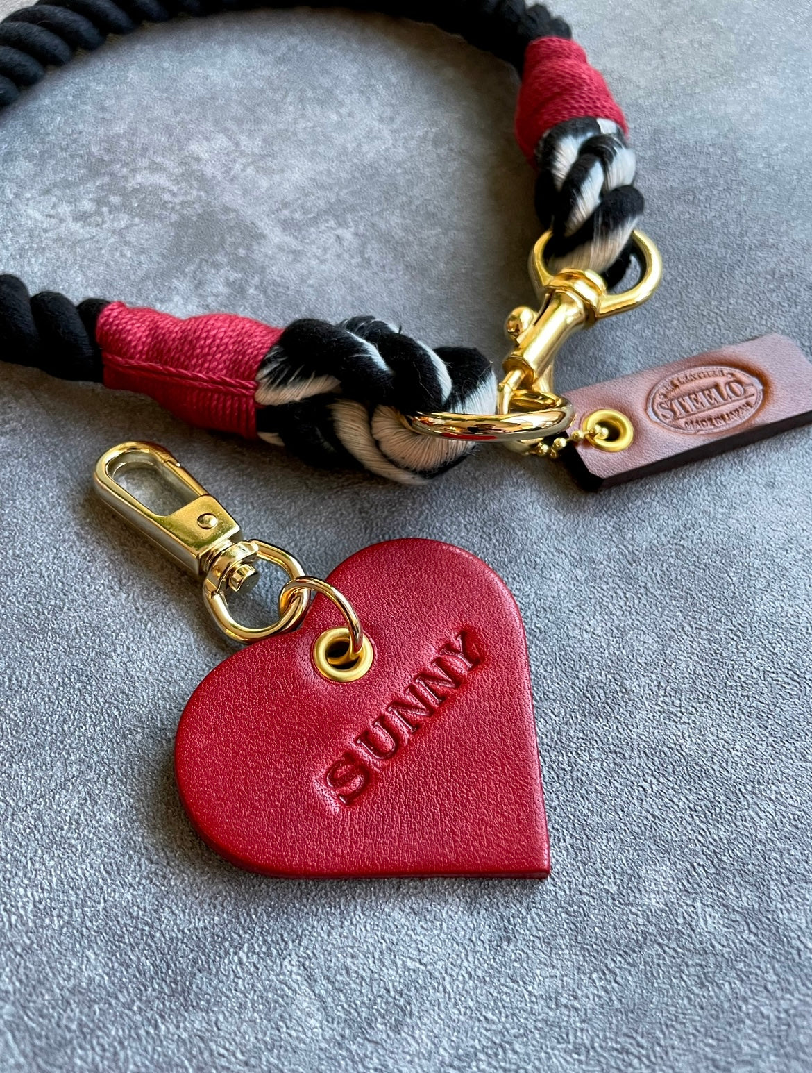 LEATHER HEART CHARM